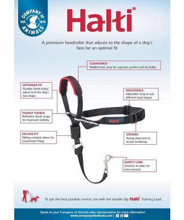 Halti Head Collar Adjustable Head Halter Collar for Dogs Head Collar to Stop Pulling for Small Dogs & Training Lead for Dogs Dog Lead to Stop Pulling on Walks Large Black Medium + Training Lead for Dogs Large Black - Buy Online on GoSupps.com