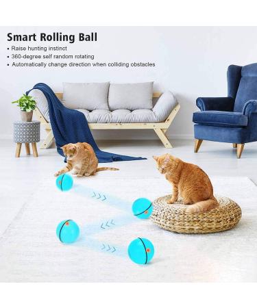 WWVVPET Interactive Cat Toy Ball with LED Light - 360 Self-Rotating USB Rechargeable | Fun Hunting Instinct Stimulation for Cats - Buy Online on GoSupps.com