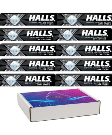 10 x Hallss Extra Strong 33.5g with VIMIX Gift Box - Extra strong original menthol flavour boiled sweets - Buy Online on GoSupps.com