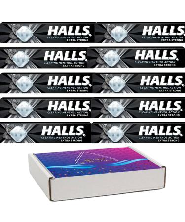 10 x Hallss Extra Strong 33.5g with VIMIX Gift Box - Extra strong original menthol flavour boiled sweets