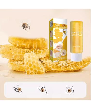 Gold Honey Hand Mask Wax | Hydrating & Nourishing Peel Off Handmask for Soft Skin - Buy Online on GoSupps.com