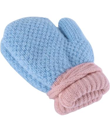 Kids Toddlers Winter Thermal Gloves Mittens - Blue | Ages 1-4 | Fleece Lined, Anti-Lost String - Buy Online on GoSupps.com