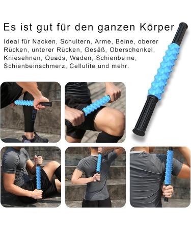 Ultraportable Massage Roller Scooter Stick | Deep Tissue Relief for Sore Muscles & Trigger Points | Blue Sport Massage Device - Buy Online on GoSupps.com