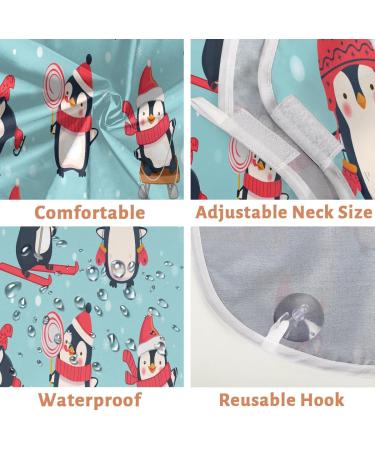 Beard Bib Apron for Men - Non-Stick Waterproof Hair Catcher & Grooming Cape | Penguin Snowflake Design - Buy Online on GoSupps.com