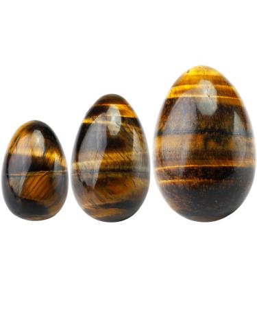 MookaiTedecor Tiger eye yoni eggs cone balls pelvic floor trainer exercise set with 3 sizes Ben wa balls massage stones for the practice of the pelvic floor and bladder & recovery the postpartum vagina
