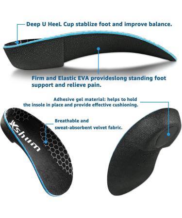 3/4 Orthotic Insoles for Plantar Fasciitis Relief - High Arch Support Shoe Inserts for Flat Feet & Heel Pain | Medium Size (Men 6.5-8.5 / Women 7.5-9.5) - International Shipping Available - Buy Online on GoSupps.com