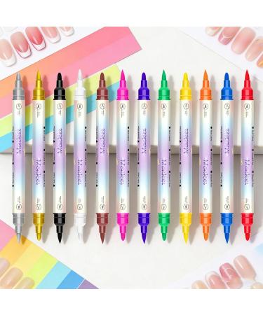 Nail pen 12-color water-based design kit - quick-drying nail polish pen - for women and girls gel manicure polish dotting drawing and painting - Buy Online on GoSupps.com