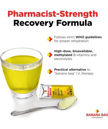 Banana Bag Oral Solution - Sweet Orange 30-Pack | Medbox Hydration Recovery Electrolyte & Vitamin Drink Mix | International Shipping Available - Buy Online on GoSupps.com