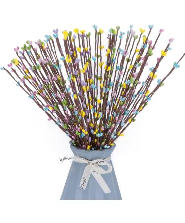 Kunjocy 100PCS Artificial Easter Pip Berry Picks - Colorful Spring Floral Sprays for Easter Craft Wreaths and Decor - Buy Online on GoSupps.com