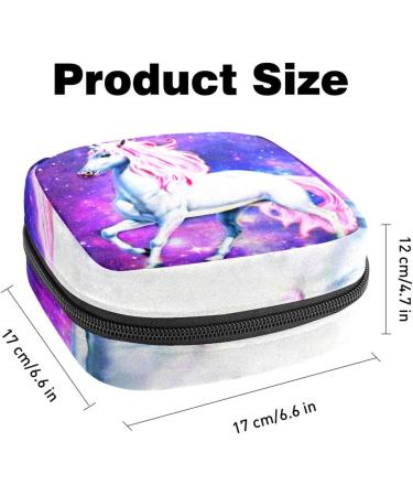 Javenproeqt Women's Bandages Storage Bag - Large Reusable Organizer for First Period - Glitter Unicorn Galaxy Purple - 17x17x12 cm - Buy Online on GoSupps.com