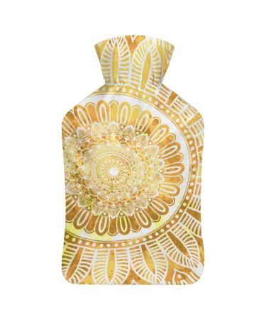 Hot Water Bottle With Lid Mandala Floral Pattern Rubber Hot Water Bag For Pain Relief Cramps Foot Warmer Hot And Cold Therapy