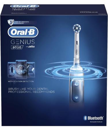 Oral-B Genius Electric Toothbrush with AI, Gifts for Women/Men, App Connected Handle, 3 Heads & Travel Case, 5 Modes, Teeth Whitening - 8000 Silver Platinum - 2 Pin UK Plug - 1 Count - Buy Online on GoSupps.com