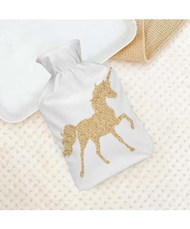 Golden Horse Hot Water Bottle with Plush Cover | Hand Warmer for Adults & Children | 26.5x15.3cm | International Shipping Available - Buy Online on GoSupps.com