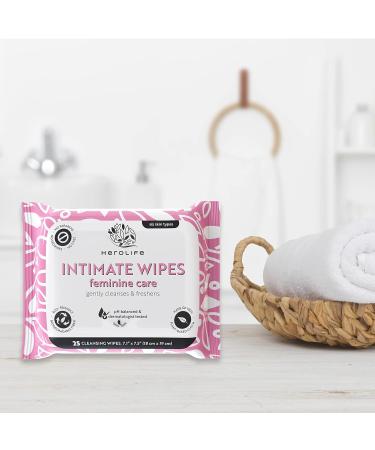 Personal Wipes for Feminine Care - Biodegradable & Plant-Based 40 Single-Use Cleansing Wipes | Travel-Friendly & Large Size - Buy Online on GoSupps.com