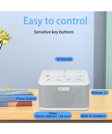 Bigmonat White Noise Sleep Aid - 30 Natural Soothing Noises Memory & Timer Functions - Improve Insomnia | International Shipping - Buy Online on GoSupps.com