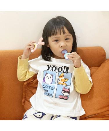 2 Pack Toddler Toothbrush for Ages 2-6 by RAXIFU - U-Shape Extra Soft Kids Toothbrush (Rainbow Blue-Yellow) - Buy Online on GoSupps.com