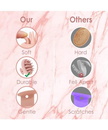 Soft Silicone Scalp Massager Shampoo Brush - Dandruff Removal and Hair Growth - Wet/Dry Hair Scrubber - Ideal for Thick Curly Hair - Nude Pink - Buy Online on GoSupps.com