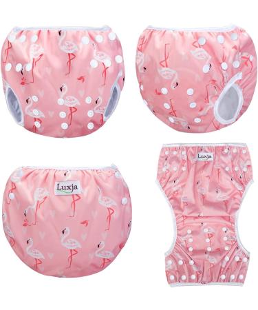 Luxja Reusable Swimming Diapers for Babies (0-3 Years) - Adjustable & Washable 2 Pack - Polar Bear & Rosa Flamingo Design - Buy Online on GoSupps.com