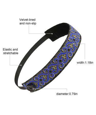6 Pack Nurse Headbands with Buttons | Non-slip Velvet-lined Hairband | Adjustable Boho Yoga Headband - Buy Online on GoSupps.com
