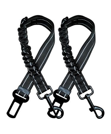 2 pieces Easeria dog belt for the car dog car buckling belt dog seat belt with backdown adjustable length 45-63 - 83cm for small and medium -sized dogs 2 pieces_83cm dark gray
