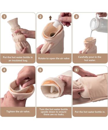 Agaky 1L Natural Rubber Hot Water Bottle Belt | Removable Lid | Beige for Neck Shoulders Back & Legs Relief - Eco-Friendly Comfort - Buy Online on GoSupps.com