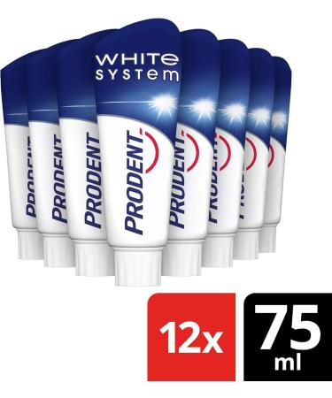 Unilever Benelux Prodent White System Toothpaste for whiter teeth in 2 weeks 12 x 75 ml Value pack - Buy Online on GoSupps.com