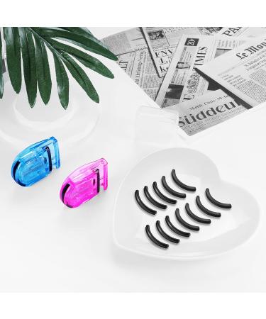Vtrem Travel Eyelash Curler Set - 2PCS with 12 Soft Silicone Pads | Perfect Eye Makeup Tool for On-The-Go | Purple & Blue - Buy Online on GoSupps.com