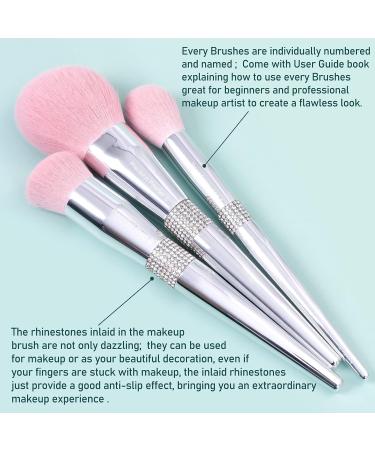 Bueart Design Elegant Pink Makeup Brushes Set with Brush Holder Case - Ultra Soft, Labeled for Foundation, Powder, Blush, Concealer, Eyeshadow, Contour - Ideal for Glitter Effects - Buy Online on GoSupps.com