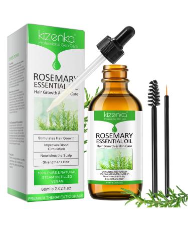 Rosemary Essential Oil for Hair Growth & Skin Care Improve Hair Loss and Nourishes Scalp for Men and Women Rosemary Oil for Hair Growth Hair Growth Oil Promotes Eyebrow and Eyelash Growth 60ml 1K-Rosemary Oil