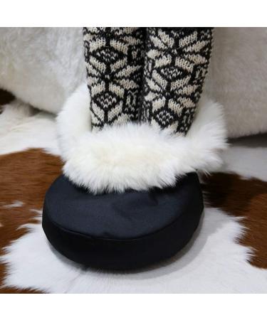 Shop Luxury Lambskin Foot Warmer - Cuddly Merino Sheepskin Natural Fur in Black/White | International Shipping Available - Buy Online on GoSupps.com