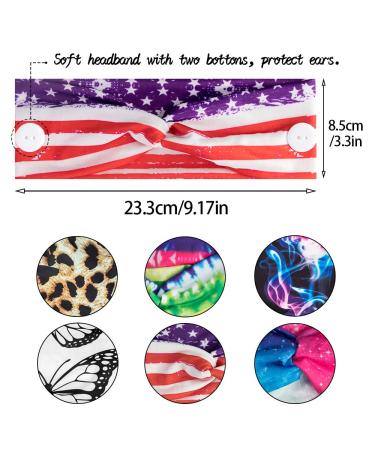 6Pcs Mask Holding Headband with Buttons â€“ Colorful, Stylish Ear Protection for Men & Women | National Flag, Leopard, Butterfly Patterns - Buy Online on GoSupps.com