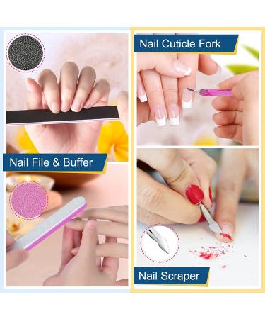 MORGLES 240PCS Extra Long Clear Acrylic Coffin Nail Tips Set with Glues and Tools - 12 Sizes Half Cover False Nail Tips for Nail Salon and Home Use - Buy Online on GoSupps.com