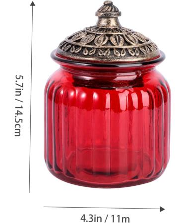Zerodeko 1pc Red Airtight Jar Food Decor Spice Containers Red Decor Clear Pasta Containers Tea Storage Jar Condiments Containers Rice Container House Decorations for Home Can Glass Resin - Buy Online on GoSupps.com