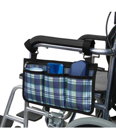 Wheelchair Accessories Bag - Mobility Aid Storage Bag - Waterproof Oxford Cloth Wheelchair Bag with 3 Pockets for Electric Wheelchair Mobility Scooter Walking Frame