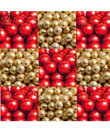 VIMIX Red Gold Foiled Chocolate Balls - Christmas Themed Foild Chocolate | Pick any flavour & weight - Buy Online on GoSupps.com