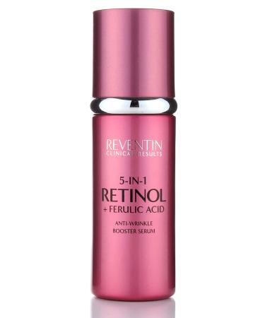 Reventin Clinicals Results Retinol Serum with Ferulic Acid, Hyaluronic Acid, Peptides. 1.4 Fl Oz. Anti-Wrinkle serum with Retinol also targets Age Spots, Expression Lines, Dry Skin.