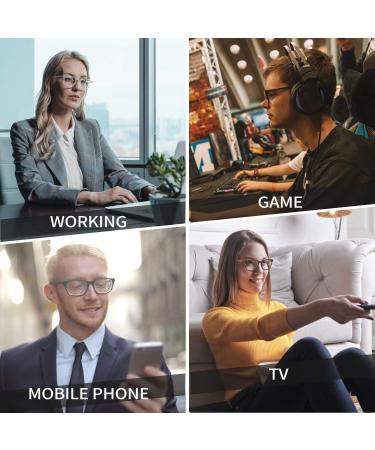 Joopin Blue Light Filter Glasses for Men & Women - Stylish Computer Gaming Glasses with Classic Black & Blue Stripe Design - Buy Online on GoSupps.com