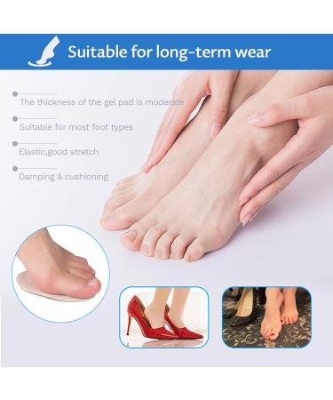 Dawnieee High Heel Insoles - 4 Pairs Gel Forefoot Pillow Cushions for Women | Anti-Slip Shoe Inserts & Silicone Pads - One Size White Color - Buy Online on GoSupps.com