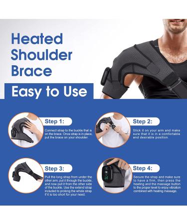 Heated Shoulder Wrap with Vibration | Electric Heating Pad Massager for Left/Right Shoulder | 3 Settings | LED Display - Buy Online on GoSupps.com