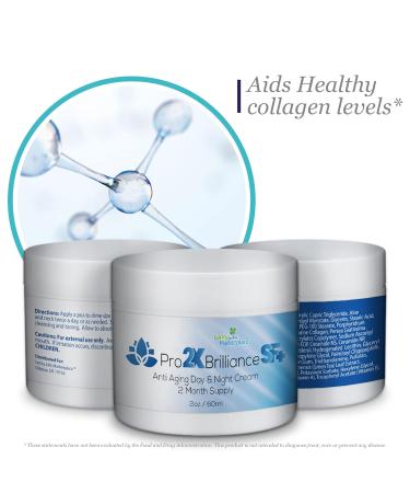 Pro 2x Brilliance SF Cream - Anti Aging Day & Night Skin Firming Cream for Wrinkle Reduction & Hydration - 2 Month Supply - Buy Online on GoSupps.com