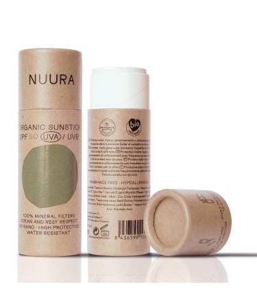 NUURA Care NUURA Facial Sunscreen Stick SPF High Protection for Face and Sensitive Areas Covers Imperfections and Evens Skin Tone Suitable for the Whole Family 18ml