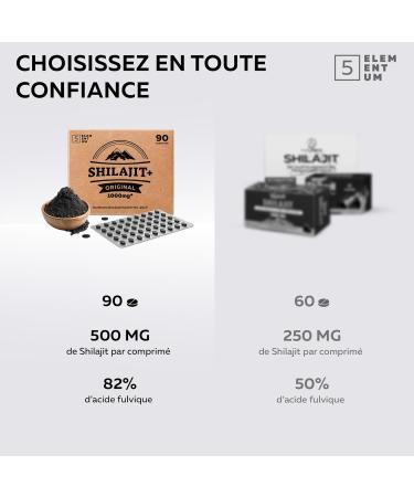 Shilajit Pure Himalaya 90 Comprim s/Tablettes 1000 mg 82% d Acide Fulvique | Hautement Dos s Naturels & Faciles Avaler | Compl ment V g tal Test Eurofins Sans Additifs 2) 90 Comprim s - Buy Online on GoSupps.com