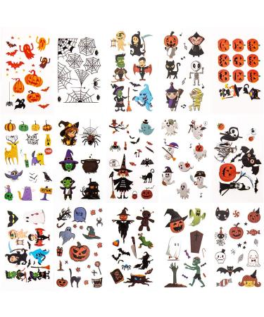 400 Halloween Temporary Tattoos for Kids - Non-Toxic Stickers for Makeup, Party Cosplay, Face Decals - Halloween Favors for Boys and Girls - Cartoon Designs - Buy Online on GoSupps.com