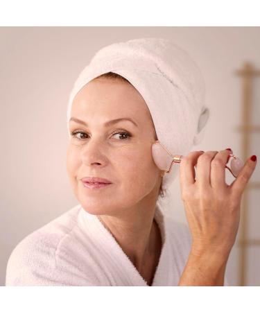 Naissance Rose Quartz Face Roller and Gua Sha Set - Facial Massage Tool for Women and Men - Buy Online on GoSupps.com