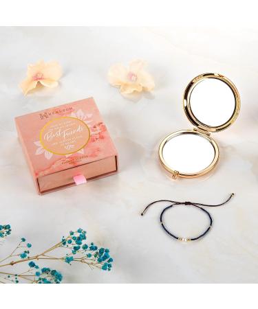 Long Distance Friendship Gifts for BFF | Rose Gold Compact Mirror for Best Friend Birthday | Friendship Gifts for Women - Buy Online on GoSupps.com