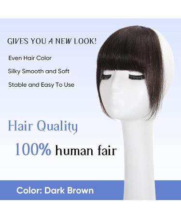 100% Human Hair Wispy Bangs - Clip in Easy French Extensions for Daily Wear-Dark Brown - Buy Online on GoSupps.com