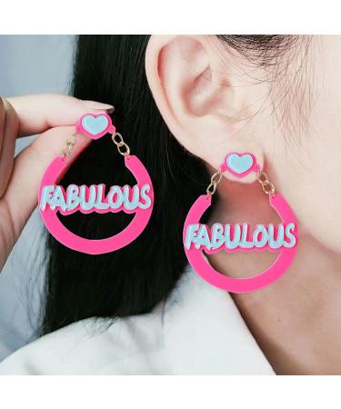 Feyley Halloween Acrylic Earrings - Handmade Retro English Letters for Women | Unique Novelty Jewelry - Buy Online on GoSupps.com