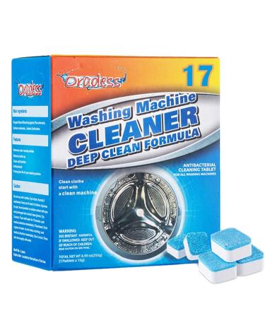 Oradess Washing Machine Cleaner Tablets for Top and Front Loading Washers Deep Cleaning Remover - 17 Tablets Included