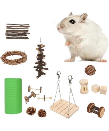 KUIDAMOS Hamster Teeth Molar Toy Set | Natural Wooden Chew Toys & Stretchy Tunnel for Hamsters & Rabbits - International Shipping Available - Buy Online on GoSupps.com