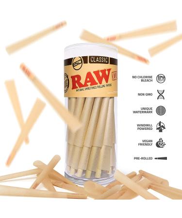 RAW Cones Classic King Size | 50 Pack | Natural Pre Rolled Rolling Paper with Tips & Packing Tubes Included - Buy Online on GoSupps.com